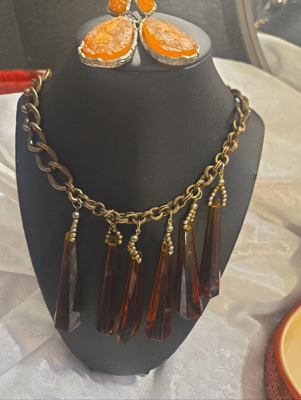 Women’s Amber Brown Statement Necklace by